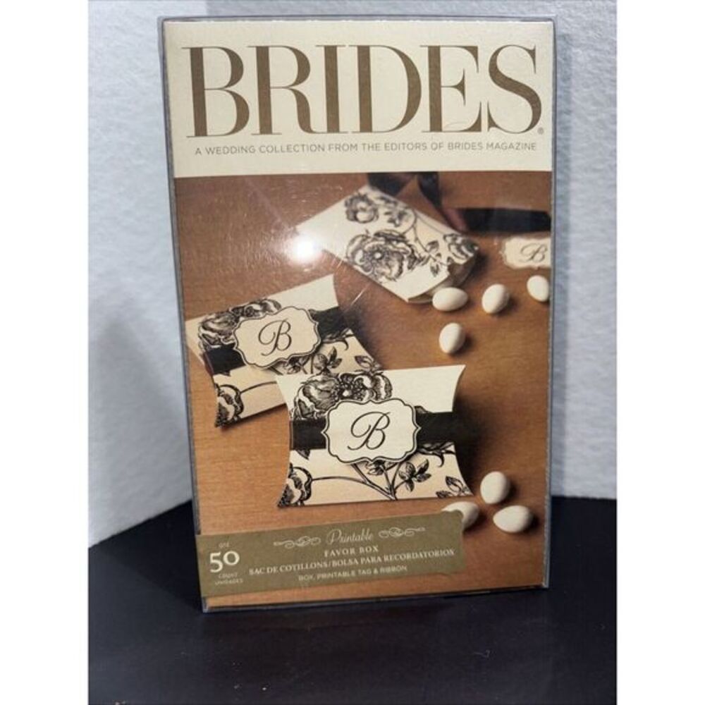 Printable Favor Boxes Chocolate Pillow- Gartner Studios Brides Magazine 50 Count